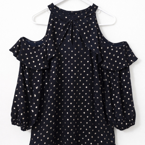 New York & Company Tops - Polka Dot Cold Shoulder Top